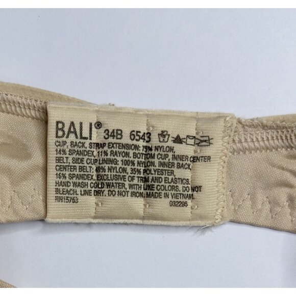 Bali Lift Lace Underwire Bra DF6543 Nude 34B Full Coverage Support NWT - Picture 7 of 7